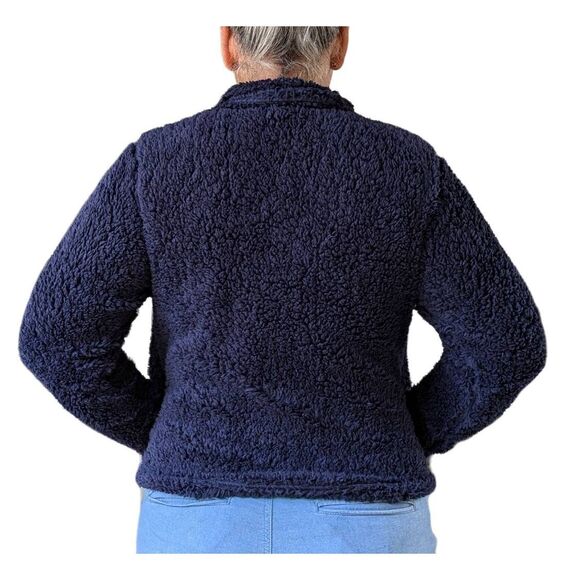 North Carolina University Varsity Sherpa Faux Fur Pullover 1/4 Zip Size M Pocket - Picture 4 of 5